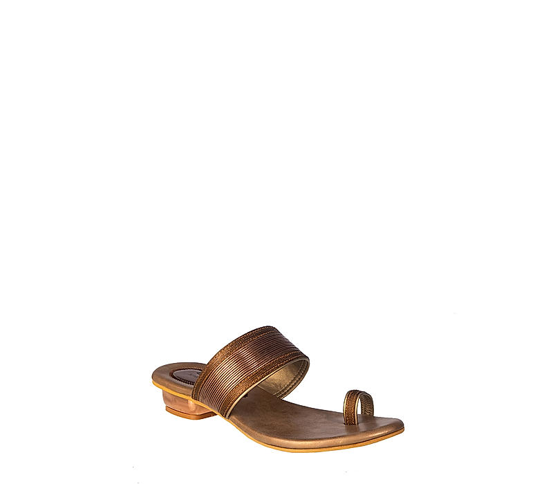 Khadim Brown Heel Slip On Sandal for Women