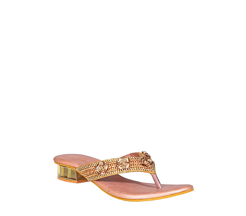 Khadim Pink Heel Slip On Sandal for Women