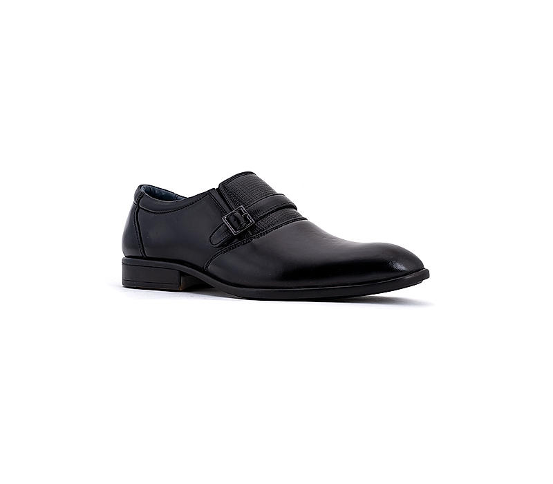 Lazard Black Leather Slip On Formal Shoe for Men