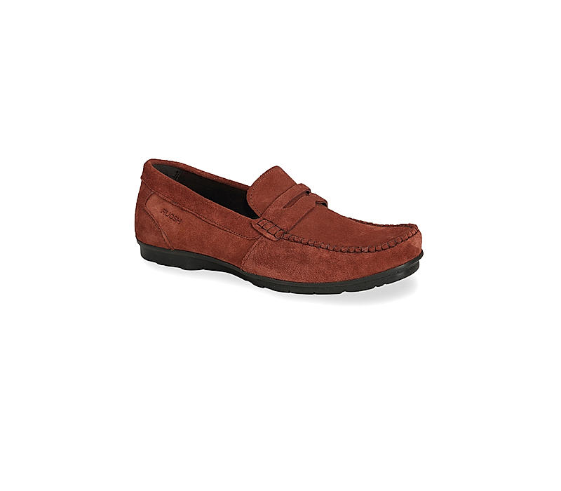 Ruosh Men Red Suede Driving Loafers