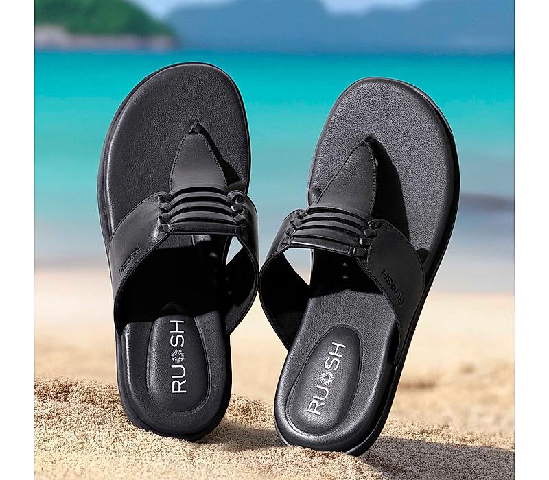 The Indo Black Men Slipper Ruosh