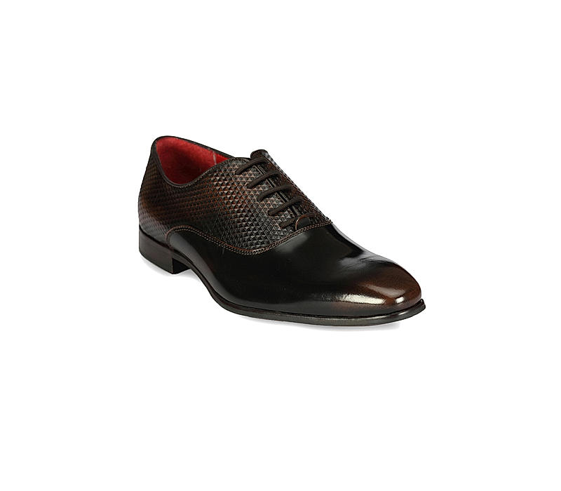 Ruosh Men Brown Formal Patent Leather Oxfords