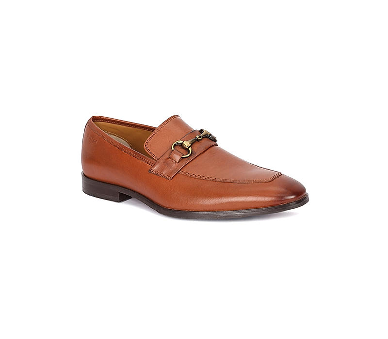 Ruosh Men Tan Brown Solid Leather Colombo Formal Loafers