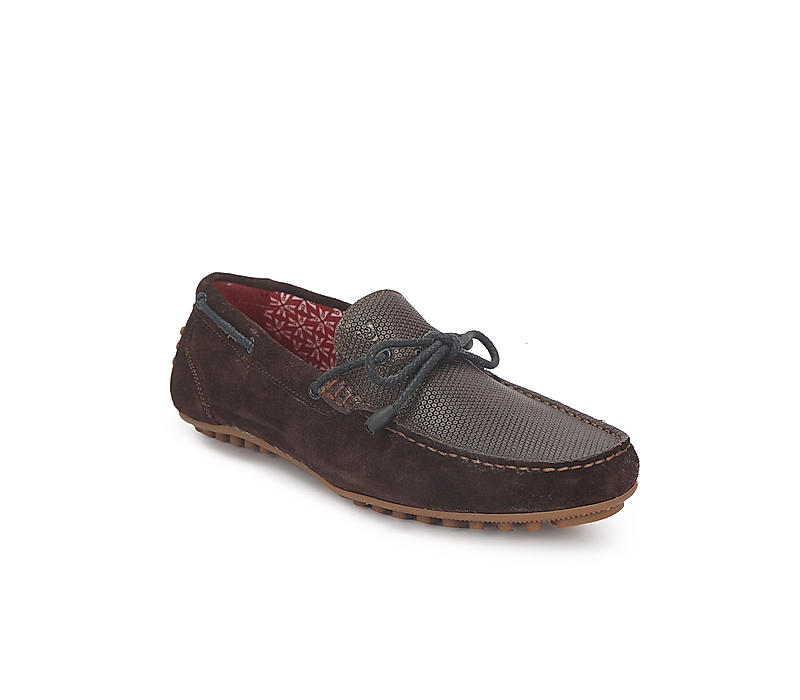 V8 by Ruosh Men Brown Seti Suede Driving Shoes