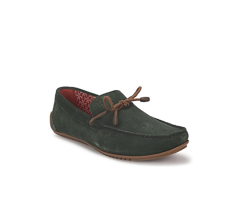 V8 by Ruosh Men Green Suede Loafers