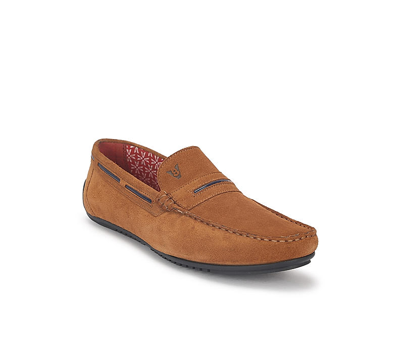 V8 by Ruosh Men Tan Brown Suede Driving Shoes