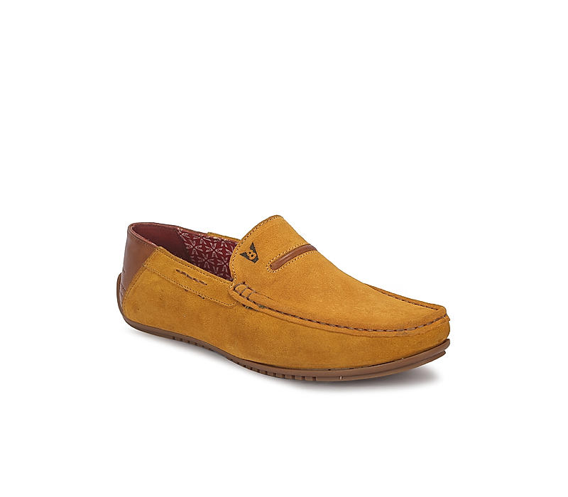 V8 by Ruosh Men Yellow Leather Driving Shoes