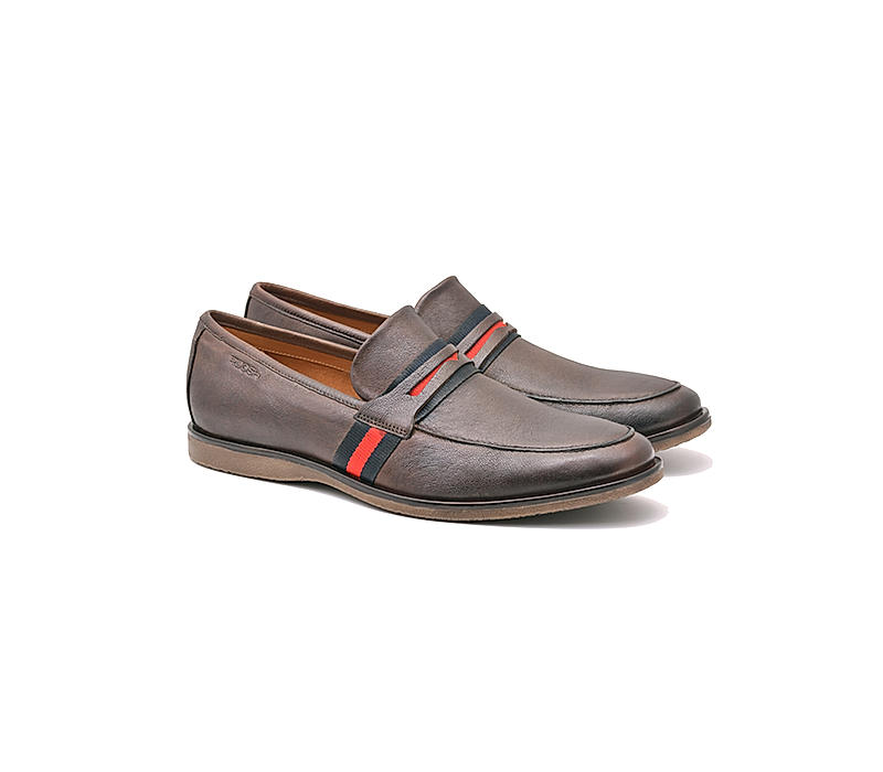 Ruosh Men Brown Leather Loafers