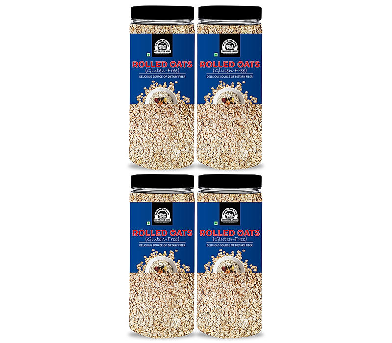 Wonderland Foods Rolled Oats 2Kg (500gX4) | 100% Natural Wholegrain | Nutritious Breakfast Cereals | High Protein & Fibre | Easy to Cook