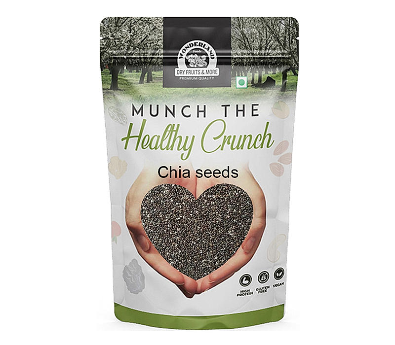 Wonderland Foods - Healthy & Tasty Raw Chia / Sabza Seeds 150g Pouch | Seeds For Eating | Immunity Booster Diet | Protein and Rich in Fibre