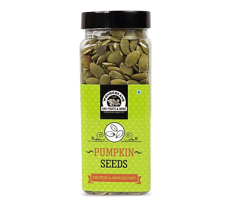 Wonderland Foods - Healthy & Tasty Lightly Roasted Pumpkin / Kaddu Seeds 200g Re-Usable Jar | Seeds For Eating | Immunity Booster Diet | Protein and Rich in Fibre