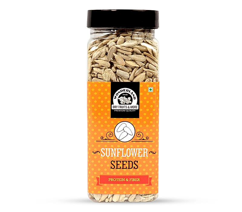 Wonderland Foods - Healthy & Tasty Lightly Roasted Sunflower / Surajmukhi Seeds 200g Re-Usable Jar | Seeds For Eating | Immunity Booster Diet | Protein and Rich in Fibre