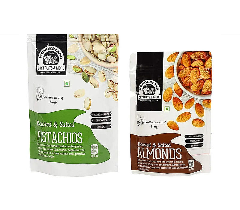 Roasted & Salted Pistachios 200gm + Roasted & Salted Almonds 100gm