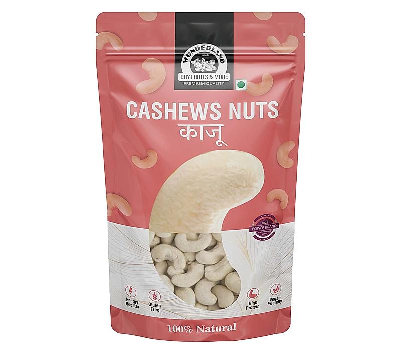 Wonderland Foods - Natural Raw Whole Kaju (W320-Grade) 200g Pouch | Dry Fruit Whole Cashew W320 | Whole Cashew Nut | Gluten & GMO-Free | Delicious & Healthy Nuts