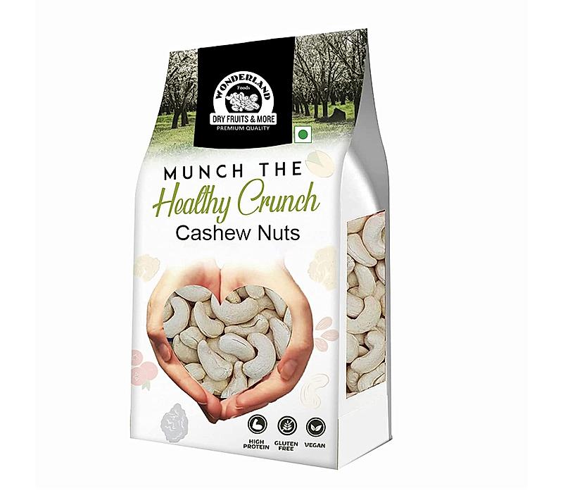 Wonderland Foods - Natural Raw Whole Kaju (W320-Grade) 1Kg Pouch | Dry Fruit Whole Cashew W320 | Whole Cashew Nut | Gluten & GMO-Free | Delicious & Healthy Nuts