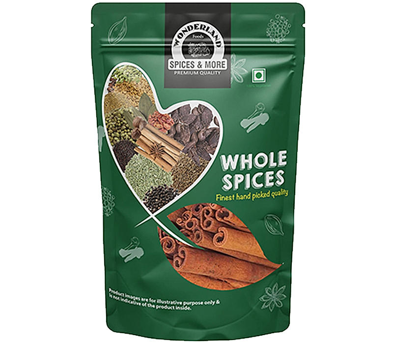 Wonderland Foods - Whole Spices Organic Cinnamon Stick 250g Pouch | Dalchini Karuvapatta | Whole Spices | Khada Masala for Cooking | Sabut Garam Masala