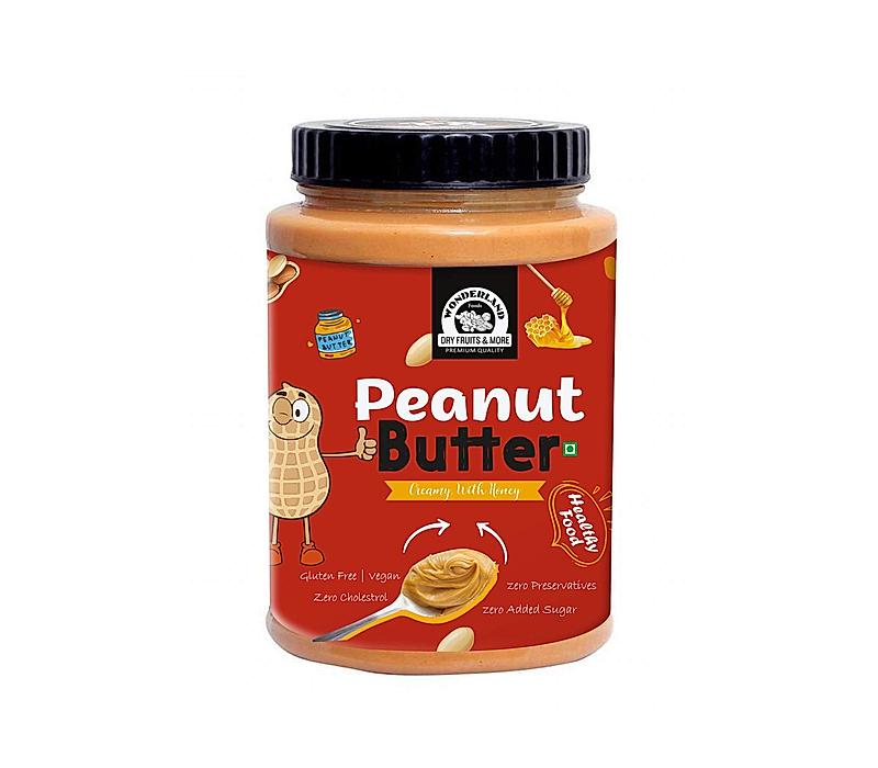 WONDERLAND FOODS  Peanut Butter Creamy with Honey - (250 g) |Glutan Free |Vegan |100% Peanuts | Zero Preservatives | Zero Cholestrol | 100% Natural Zero Added Sugar
