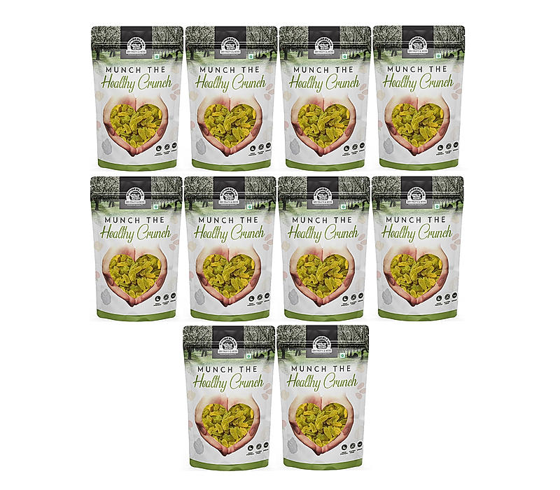 Wonderland Foods - Plain Green Raisin (Kishmish) Dried Grapes 1Kg (100g X 10) Pouch | Healthy Nutritious & Delicious | Rich in Iron & Vitamin B | Healthy Sweet Treats