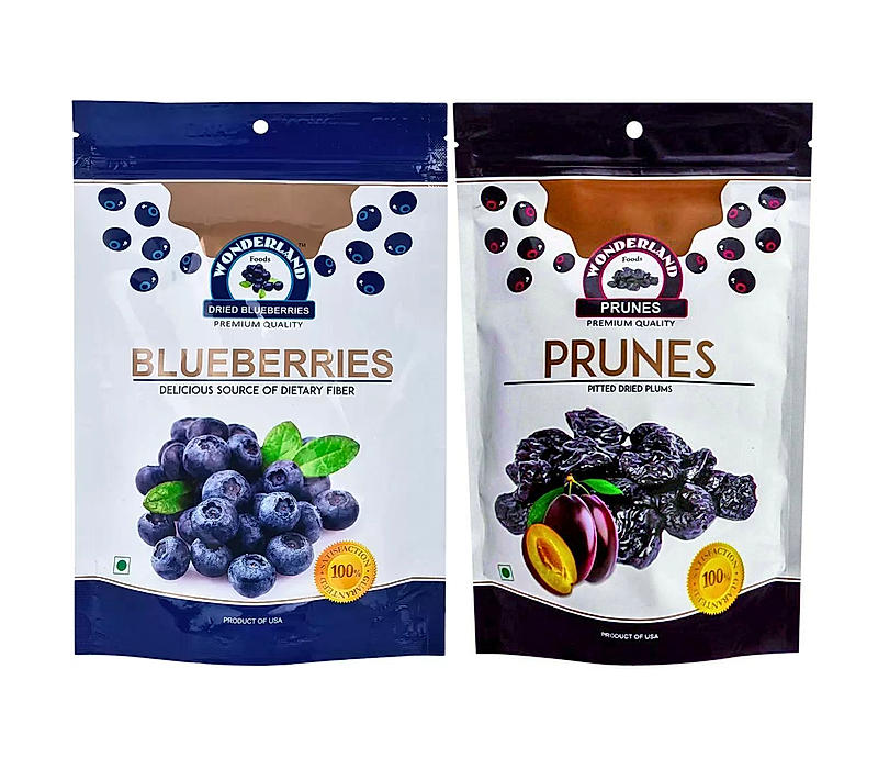 Wonderland Foods - Californian Dried Blueberry 150g & Californian Pitted Prunes 200g (350g Combo) Pouch