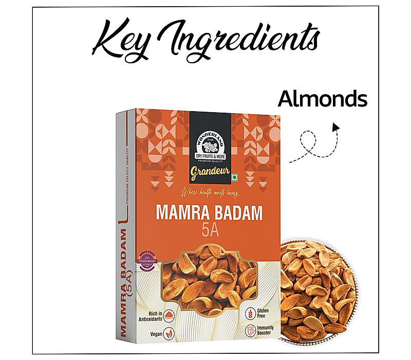 Wonderland Foods Grandeur Premium Mamra Almonds Grade5A 500g Box