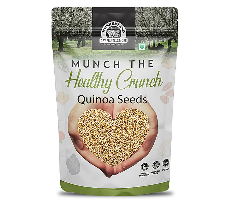 Wonderland Foods Healthy Organic Quinoa 500g Pouch | High Protein White Quinoa | Cooks Like Rice | Diet Food | Certified Gluten Free | Cereal for Breakfast | Superfood