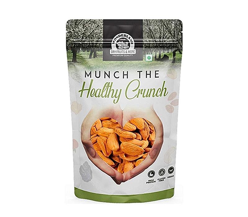 Wonderland Foods - Natural Raw Gurbandi California Almonds 1Kg Pouch Pack | Badam Giri | Nutritious & Delicious High in Fiber & Boost Immunity | Real Nuts | Gluten Free