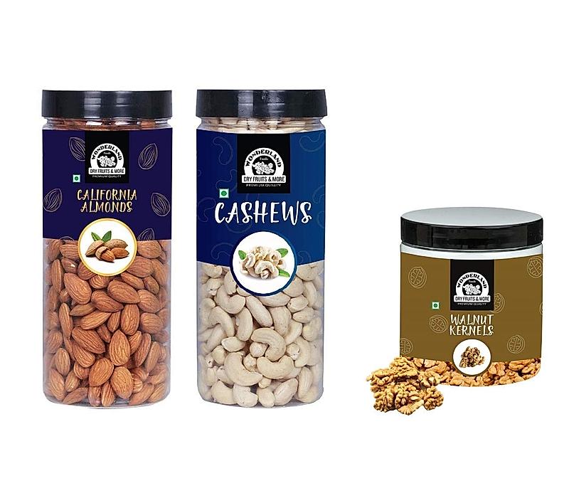 Premium Dry Fruits Combo Pack of (500g Almonds + 500g Cashews +150g Walnut kernels, 1.150 Kg)