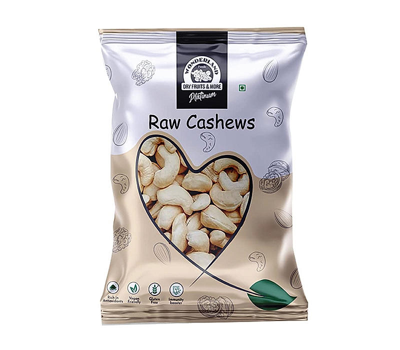 Wonderland Foods - Natural Raw Platinum Whole W320 Kaju 250g Pouch | Dry Fruit Platinum Whole Cashew | Whole Cashew Nut | Gluten & GMO-Free | Delicious & Healthy Nuts