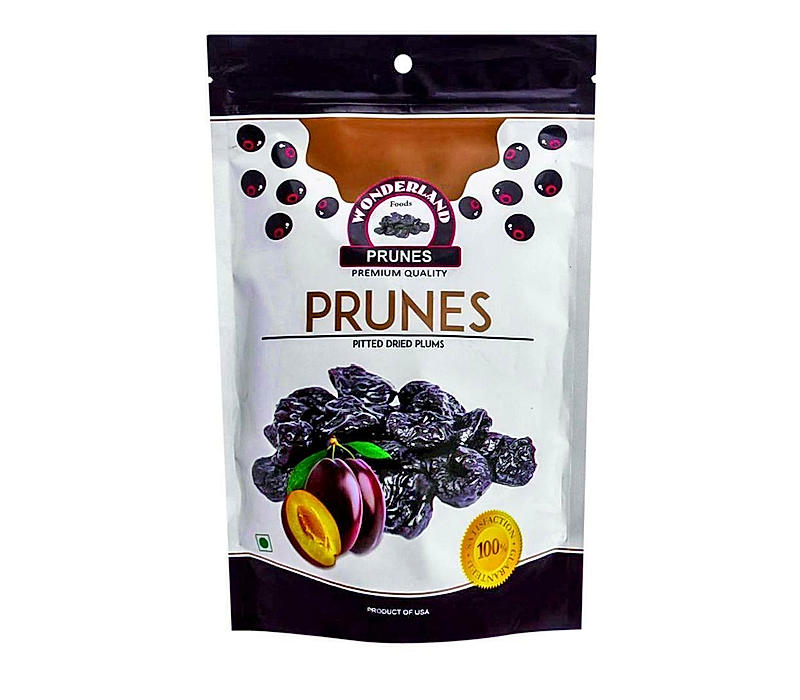 Wonderland Foods - Premium Dried Californian Pitted Prunes 200g Pouch | Dehydrated Dried Fruit Candies | Dry Plum | High in Dietary Fiber | Super Healthy Snacks | Deseeded & No Added Sugar