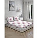 Akira -1 225 TC Chief Value Cotton Super Fine White/Purple Colored Floral Print King Bed Sheet Set