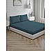 Pure Earth 300 TC Cotton Ultra Fine Teal Colored Solid Print King Bed Sheet Set