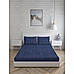 Guaze Cotton Fine Dark Blue Colored Checkered Print King Bed Sheet Set