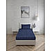 Gauze Textured Pure Cotton 160 Tc Single Bedsheet Set (Blue)