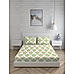 Florian Cotton Fine White/Green Colored Floral Print King Bed Sheet Set