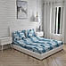 Geo Tangle 212 TC 100% cotton Super Fine Blue Colored Geometric Print King Bed Sheet Set