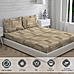 Geo Tangle 212 TC 100% cotton Super Fine Brown Colored Geometric Print King Bed Sheet Set