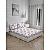 Angelite 270 TC 100% cotton Super Fine White/Purple Colored Floral Print King Bed Sheet Set
