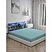 Globe Trotter 100% Cotton Super Fine Blue Colored Solid Print King Bed Sheet Set