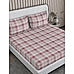 Signature Sateen 300 TC 100% cotton Ultra Fine Pink Colored Checkered Print King Bed Sheet Set