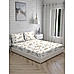 Iris Gaze-1 100% cotton Fine White/Brown Colored Floral Print King Bed Sheet Set