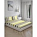 Akira 2 225 TC Chief Value Cotton Super Fine White/Yellow Colored Checkered Print Double Bed Sheet Set
