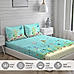 Rock & Room Cotton Fine Sea Blue Colored Cartoon Print King Bed Sheet Set