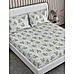 Riviera 100% Cotton Fine White Colored Floral Print King Bed Sheet Set