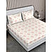 Baltic 224 TC Cotton-TENCEL™ Super Fine White/Orange Colored Ethnic Print King Bed Sheet Set