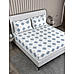 Baltic 224 TC Cotton-TENCEL™ Super Fine White/Blue Colored Ethnic Print King Bed Sheet Set