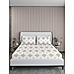 Baltic 224 TC Cotton-TENCEL™ Super Fine White Colored Ethnic Print King Bed Sheet Set