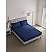 Guaze Cotton Fine Dark Blue Colored Checkered Print King Bed Sheet Set