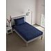 Gauze Textured Pure Cotton 160 Tc Single Bedsheet Set (Blue)