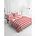 Garnet Cotton Fine Coral Colored Stripes Print King Cordinated Bedding set with Bedsheet, Pillow Cover & Comforter