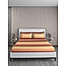Ombresia 300 TC 100% Cotton Ultra Fine Orange Colored Stripes Print King Bed Sheet Set
